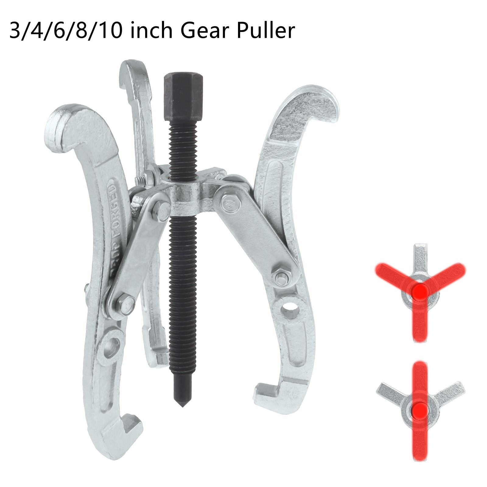 3/4/6/8/10 Inch Gear Puller High Carbon Steel Forging Three Claws Claw Puller Removal Tool for Gears /Pulleys / Bearings ﻿