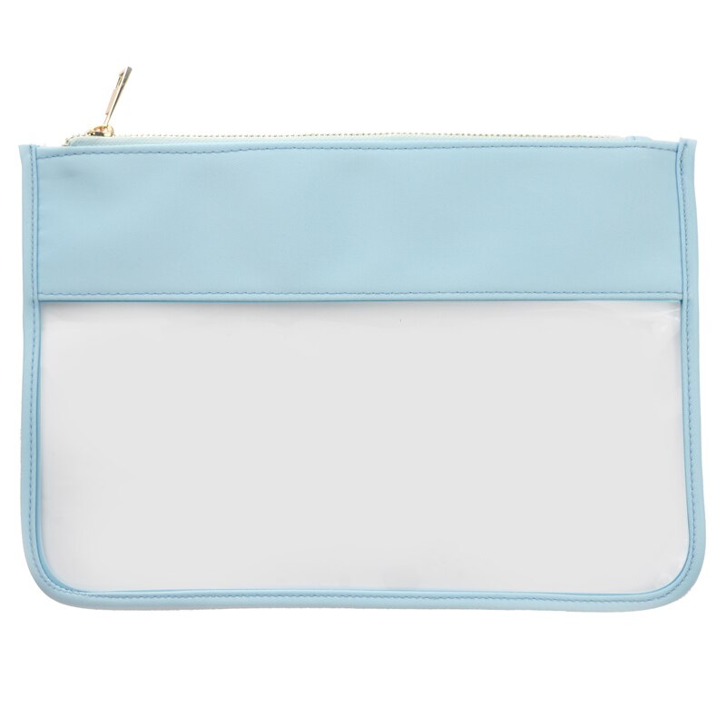 Przezroczysta kosmetyczka przenośna kosmetyczka podróżna pędzel kosmetyczny futerał do przechowywania o dużej pojemności kosmetyczka Snack Pack: Light Blue