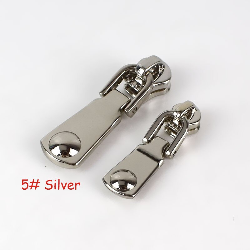 Deslizadores de cremallera de bloqueo de resorte 5 uds 3 #5 # para cremalleras de Metal, extractor de cuerpo de cremallera de , Kit de reparación de cremallera, accesorios de ropa DIY: No5Silver