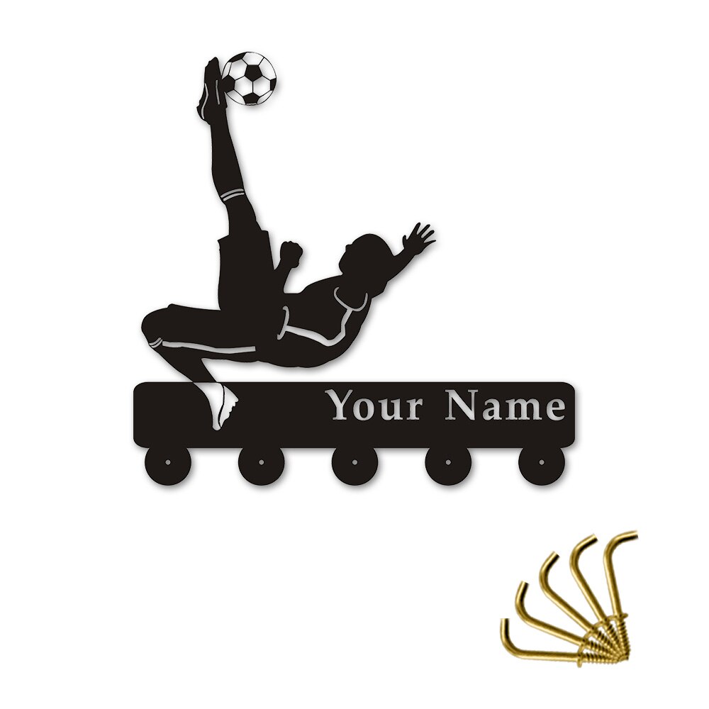 1Piece Football Soccer Player Coat Wall Hook Bicycle Overhead kick Custom Household Decor Hooks Multi-purpose Wall Hanger