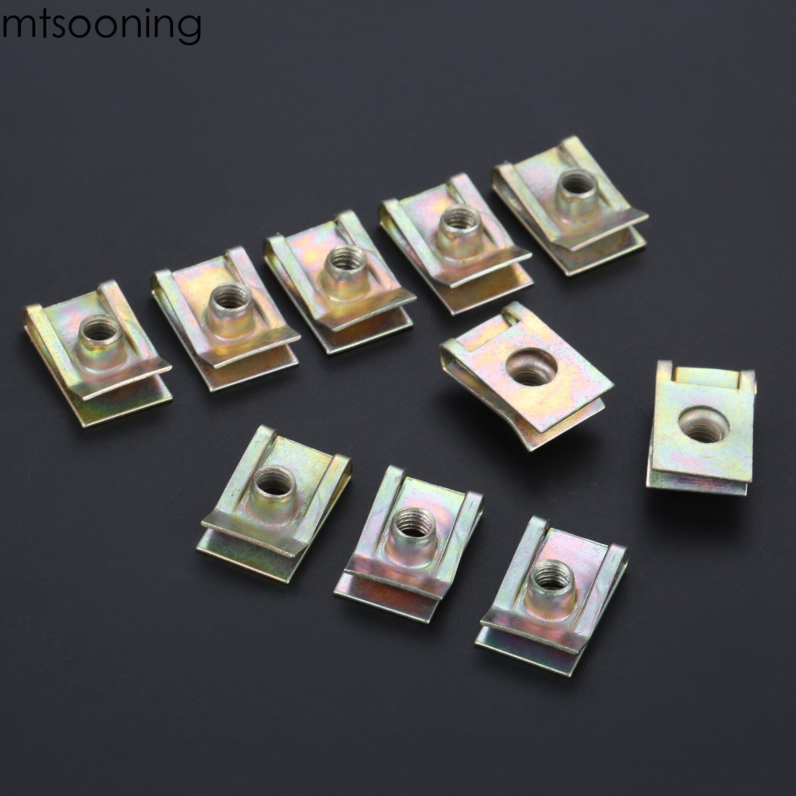 mtsooning 10pcs 6mm M6 Tread Panel Spire Nut Fairing Clip Fastener Speed Zinc Mounting Clamp for VW