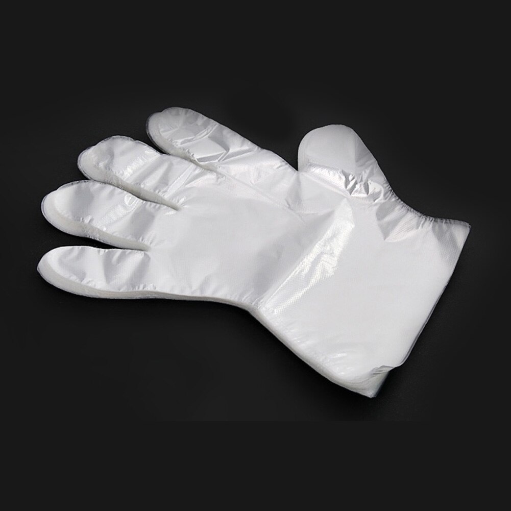 100pcs Disposable Gloves for Kitchen Restaurant Hotel Handling Raw Chicken Dust Proof Kitchen Disposable Transparent PE Gloves