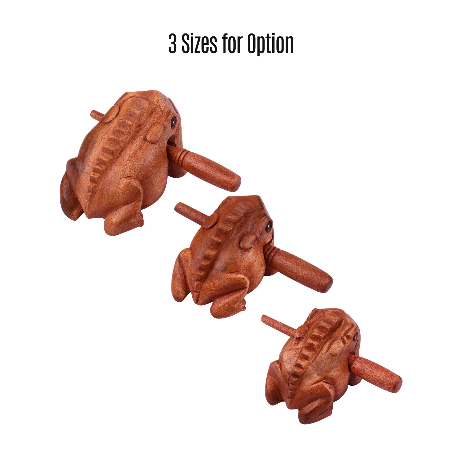 Muslady lille frø guiro rasp frø lyd maker omkring 4 inches lang massivt træ materiale musikalsk percussion instrument
