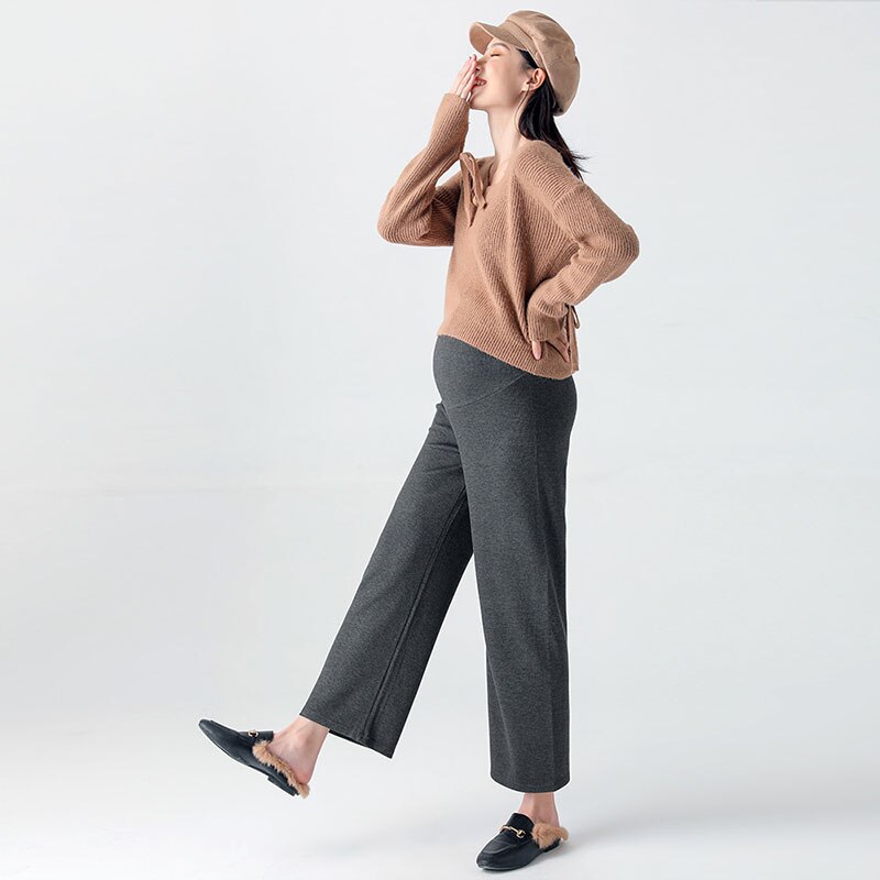 Gestreiften Mutterschaft Hosen Baumwolle Drapieren Kleidung Für Schwangere Frauen Breite Bein Mutterschaft Kleidung strecken Bauch Aufzug Mutterschaft Jeans