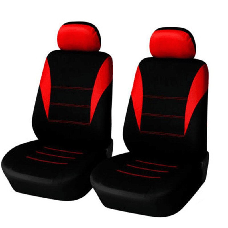 Ensemble universel d'housses de siège de voiture, pour la plupart des voitures, protection pour siège de voiture, avec des détails de piste: 2 seats red black