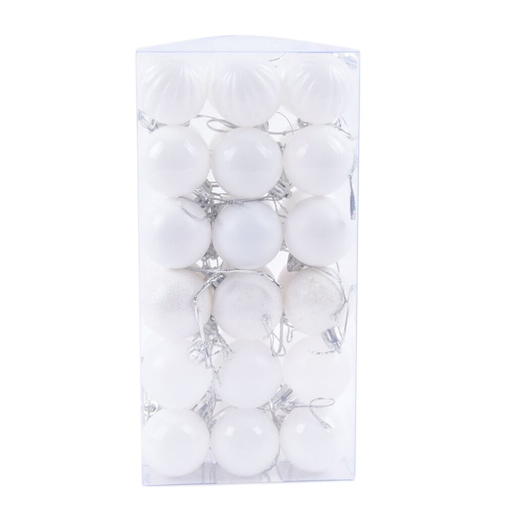 36 Pcs/Set Glitter Christmas Tree Ball Baubles Colorful Xmas Party Home Garden Christmas Decoration Supplies 17 Colors: Light Yellow