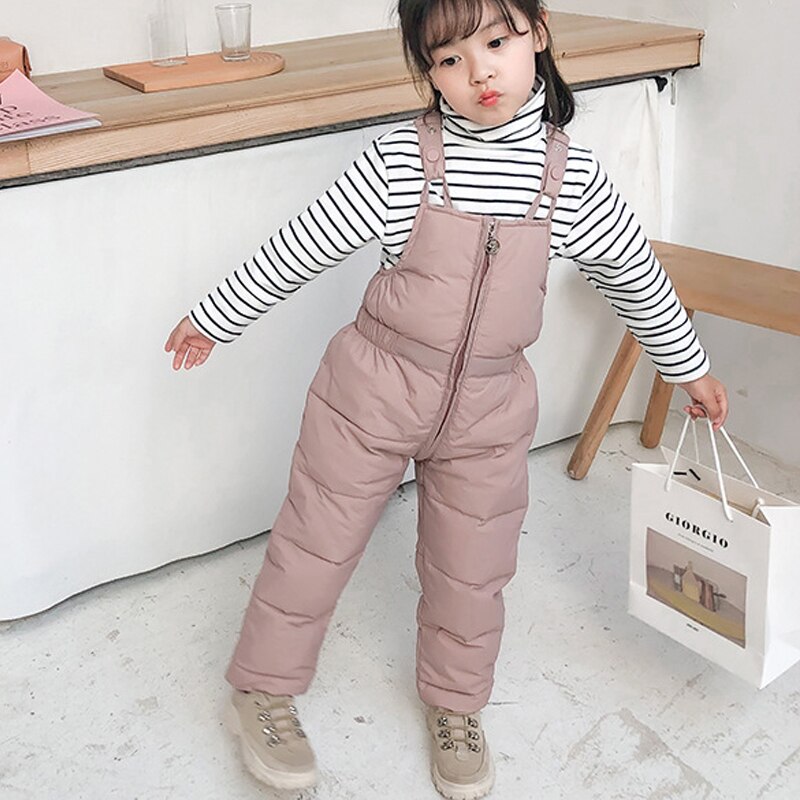 Kinderen Winter Warm Overalls Meisjes & Jongens Winter Dikke Broek Katoen Vulling Kids Overalls Voor Meisjes 1-5 Jaar kinderen Jumpsuit