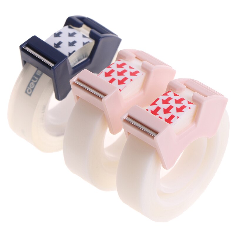 Random Clear Adhesive Tape with Tape Cutting Tool Writable Invisible Correction Tape School Stationery Protable Tape Dispenser