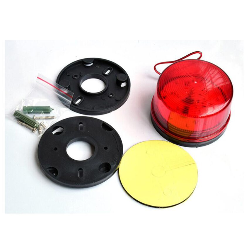 Rode led 12v beveiligingsalarm stroboscooplamp met schroefbasis zelfklevende waterdichte indicatielamp voor thuisbeveiligingssysteem