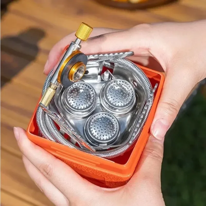 Tragbarer Camping Gasherd Mini draussen Wind dicht Teilt Herde faltbarer Brenner 5800w wandern Picknick Grill Koch geräte