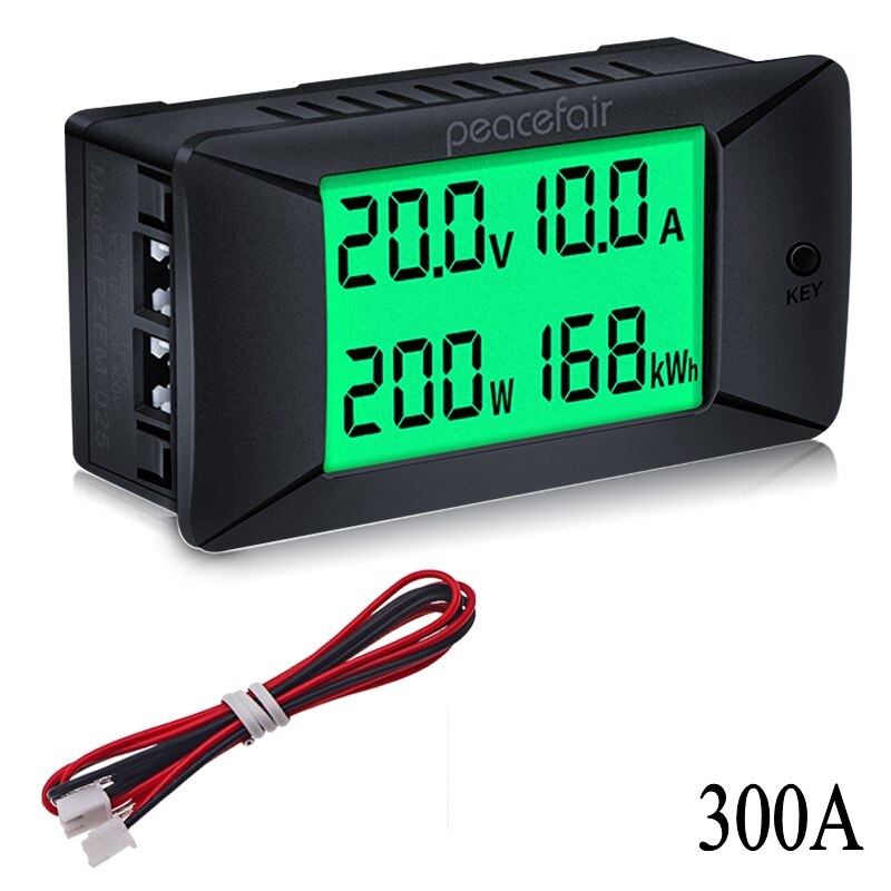 Dc 0-300v 300a voltmeter amperemeter bilbatteri testare kwh el energi spänning effektmätare monitor 12v 24v 48v 96v +  shunt: Pzem -025 300a