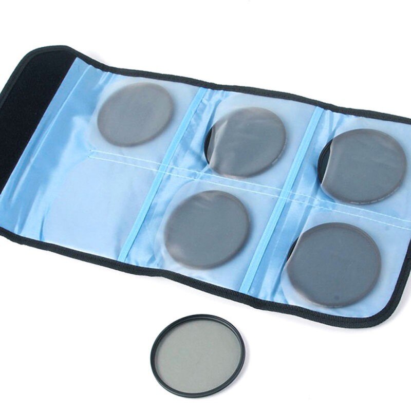 Anti-Dust And Scratch Filter Lens Protection Bag Square Filter Lens Bag 6 Piece Pack Black Portable