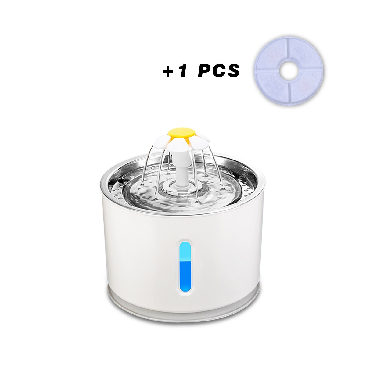2.4L Automatic Pet Cat Water Fountain with LED Electric USB Dog Cat Pet Automatic Feeder Bowl Pet Drinking Fountain Dispenser: 34-ss-01