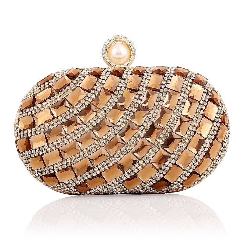 Diamond Evening Clutch Bag For Women Luxury Glass Drill Clutch Purse Chain Shoulder Bag Small Clutches Ladies Party Handbag: gold