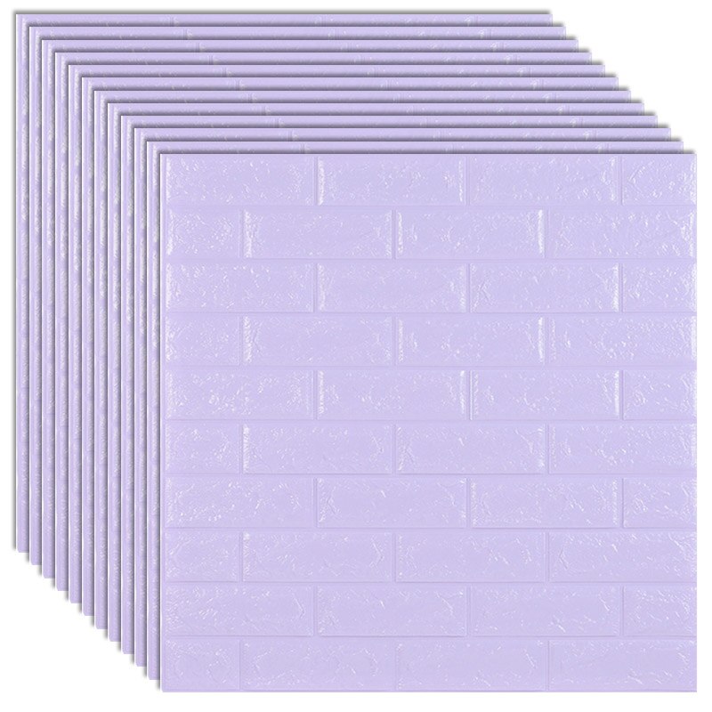 3D Wall Stickers Imitation Brick Bedroom Decor Panel Self-adhesive Wallpaper for Living Room Kitchen TV Backdrop Home Decoration: Purple