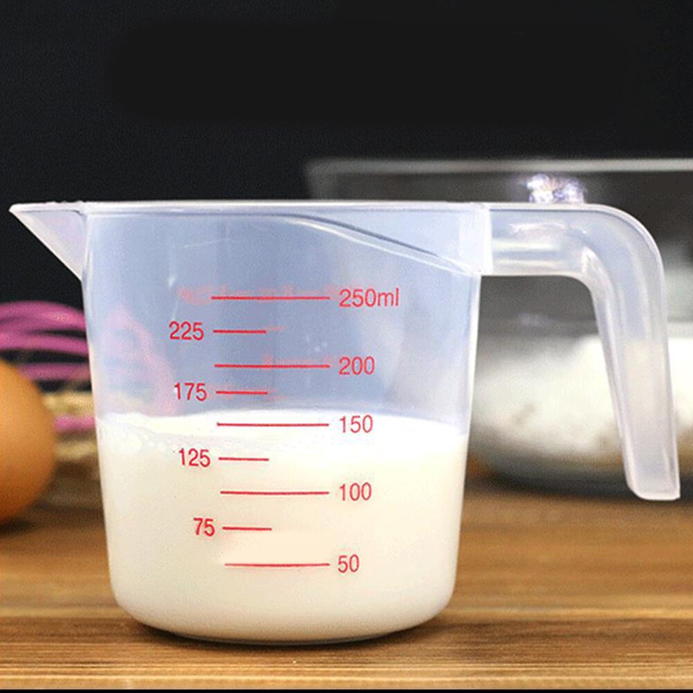 250/500/1000ml Clear Double Scale Plastic Graduated Measuring Cup for Baking Beaker Liquid Measure Jug Cup Weighing Tool