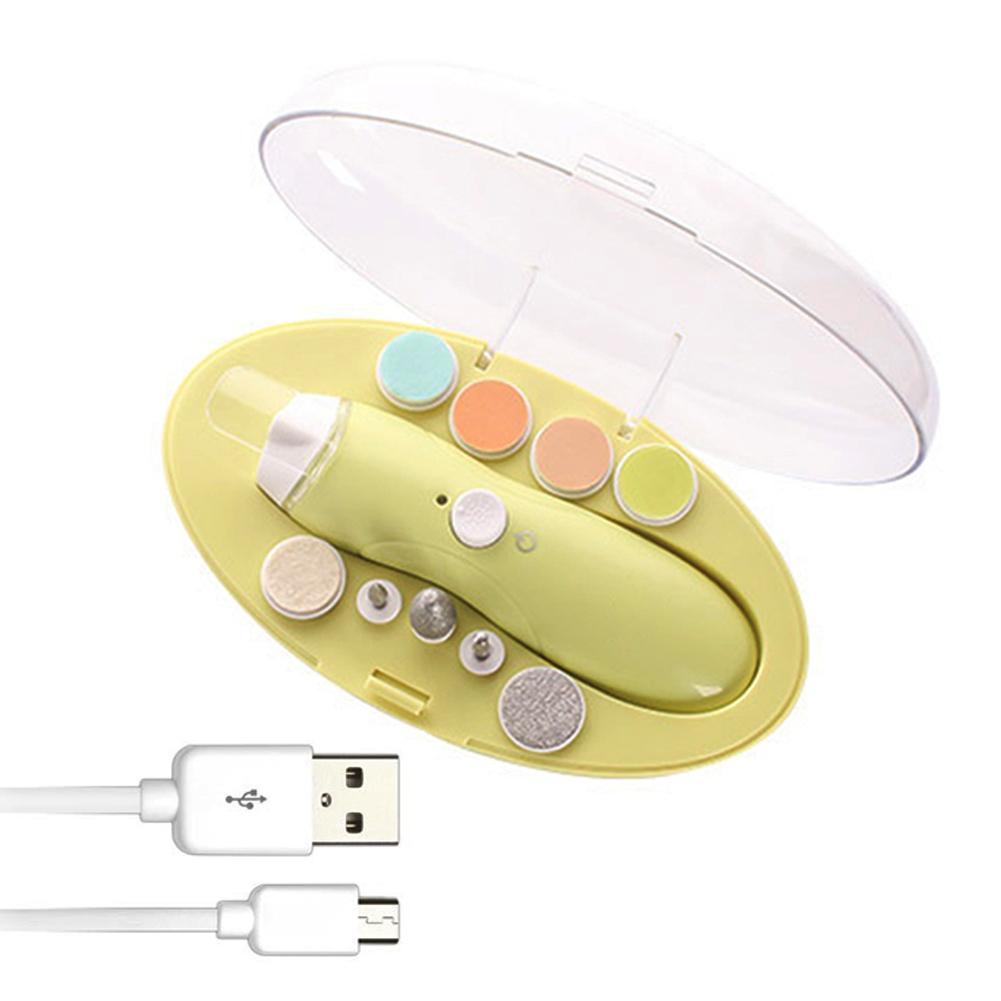 Lixa de Unhas Elétrica Prego Trimmer Manicure Set cortador de Unhas do bebê Cuidados Polonês Kit de Higiene Para animais Infantil Criança Crianças: Yellow
