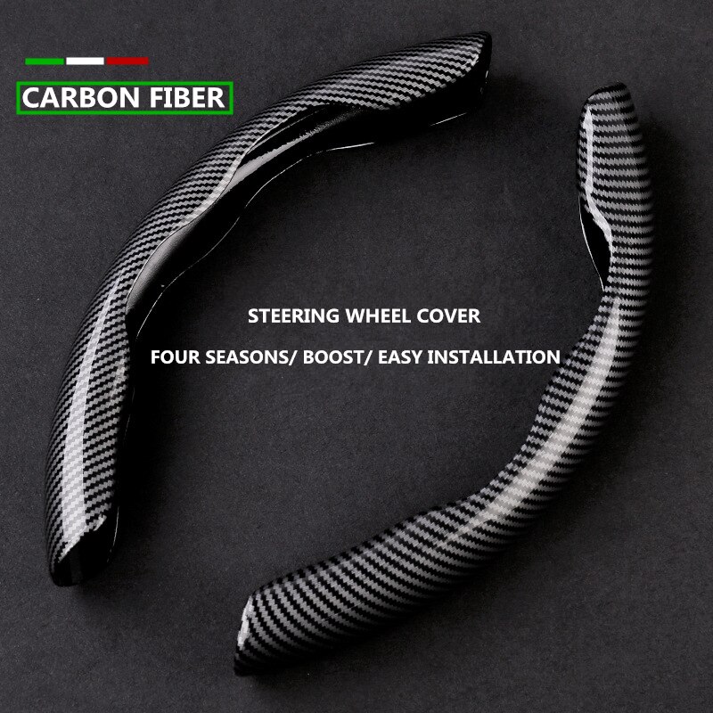 Auto Stuurhoes 38Cm 15Inch Carbon Black Fiber Siliconen Stuurwiel Voor Tesla Model 3 Model Y X S Booster Anti-Slip