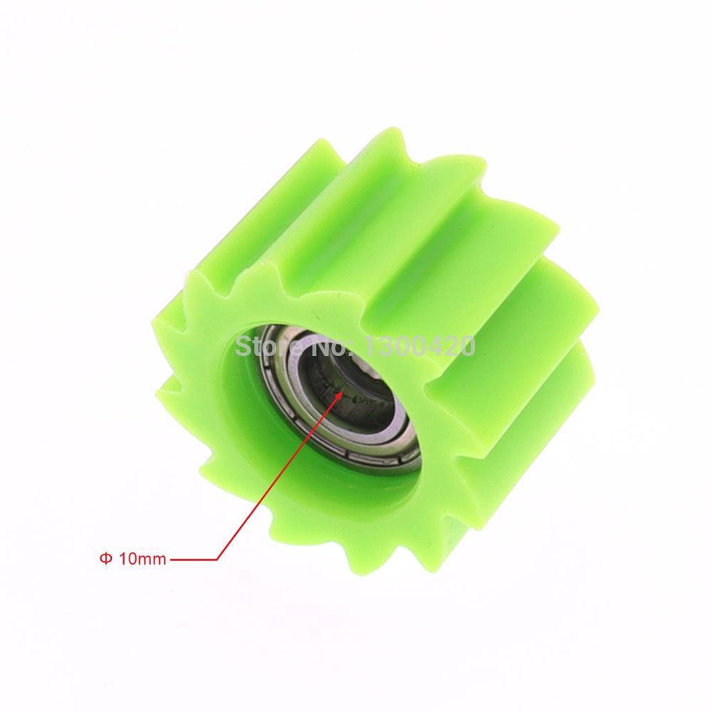 Roue dentelée de tendeur de pignon de Guide de chaîne de 8mm 10mm pour la moto de vélo de fosse de saleté: Green 10mm