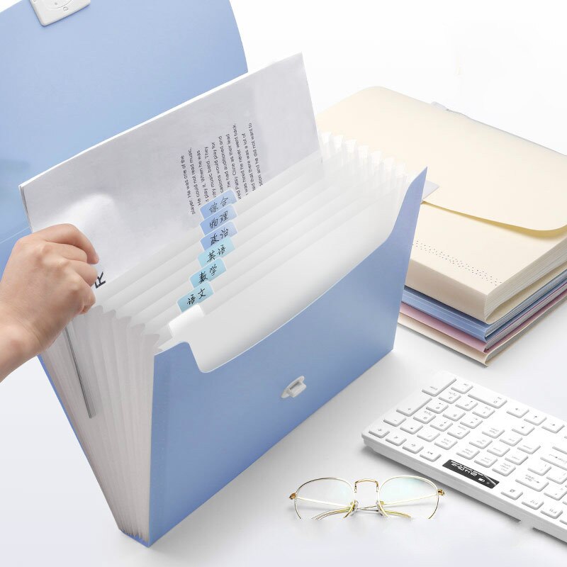 13 Gitter Handheld Datei Ordner Orgel Kasten Tasche Multi-funktion Organizer Lagerung Inhaber Büro Dokument A4 Papier Ordner