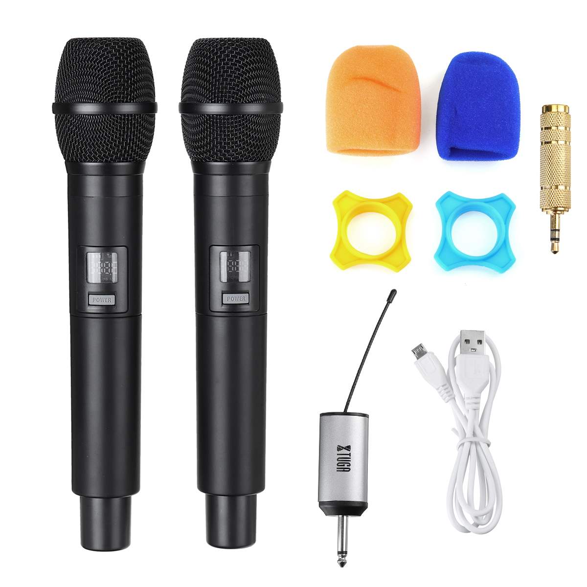 Wireless Microphone System UHF Automatic Handheld Microphone Frequency Adjustable 46M Receive