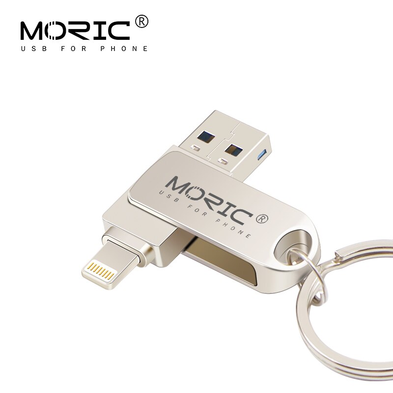 オリジナル moric フラッシュドライブ 128 ギガバイト 256 ギガバイト ixpand go の usb 3.0 ペンドライブメモリスティック金属 otg デュアルスロット u ディスク iphone/ipad/pc