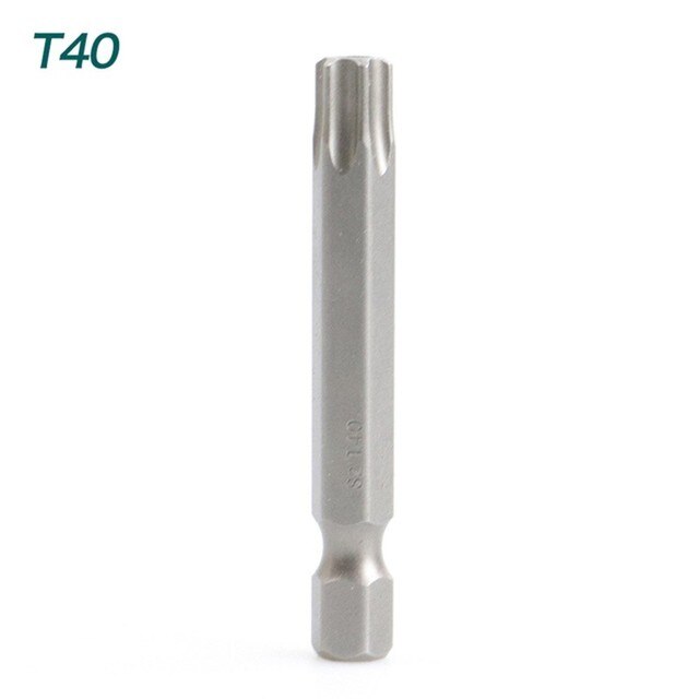 Torx skruetrækker bit sæt 1/4 sekskantet skaft stjerne  t6 t7 t8 t10 t15 t20 t25 t30 t35 t40 skruetrækker bits håndværktøj til hjemmet: T40
