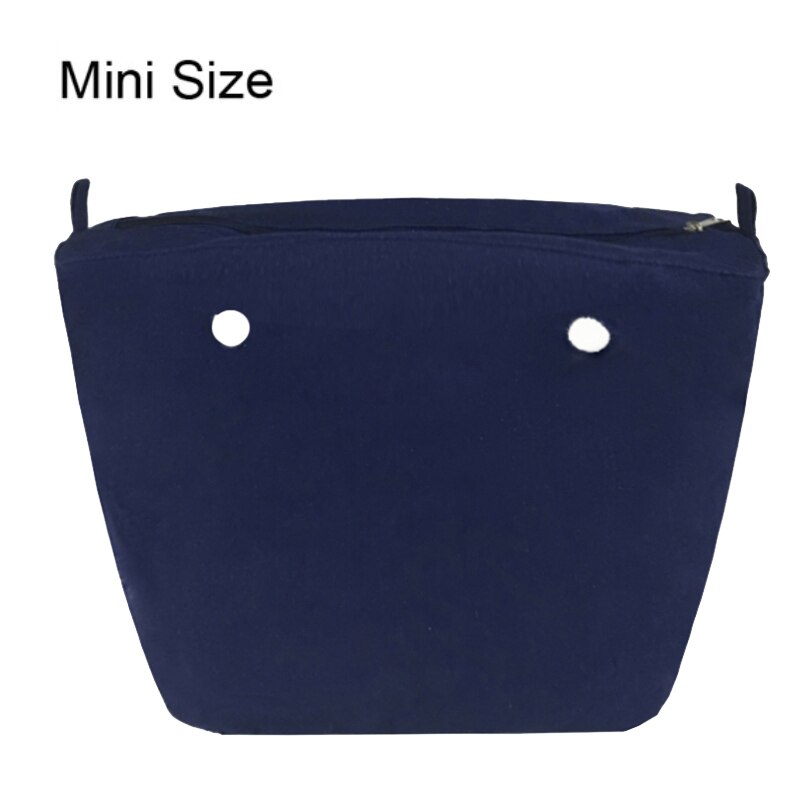 Mini Size Solid waterproof Insert Lining inserts for O bag Obag Mini Pocket women handbag accessories: Navy Blue Mini