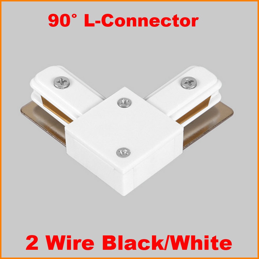 LED Track light rail connector track verlichting montage L vorm led track rail connectors aluminium spoor accessoires Zwart Wit