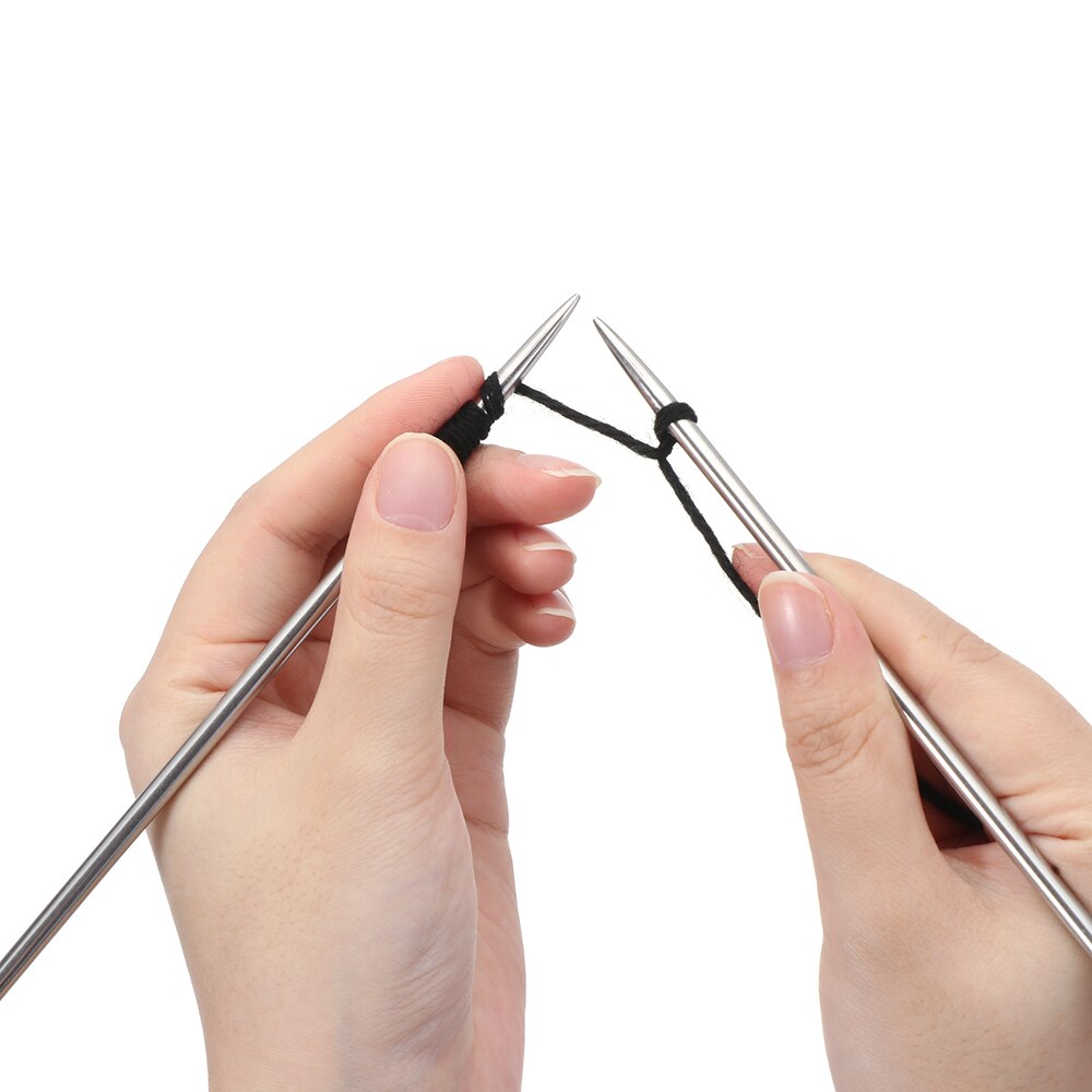 Agujas de tejer rectas de acero inoxidable, 5 uds., DIY, suéter tejido, ganchos de ganchillo metálico de diámetro 2/2, 5/3/3, 5/4MM, herramienta de costura artesanal
