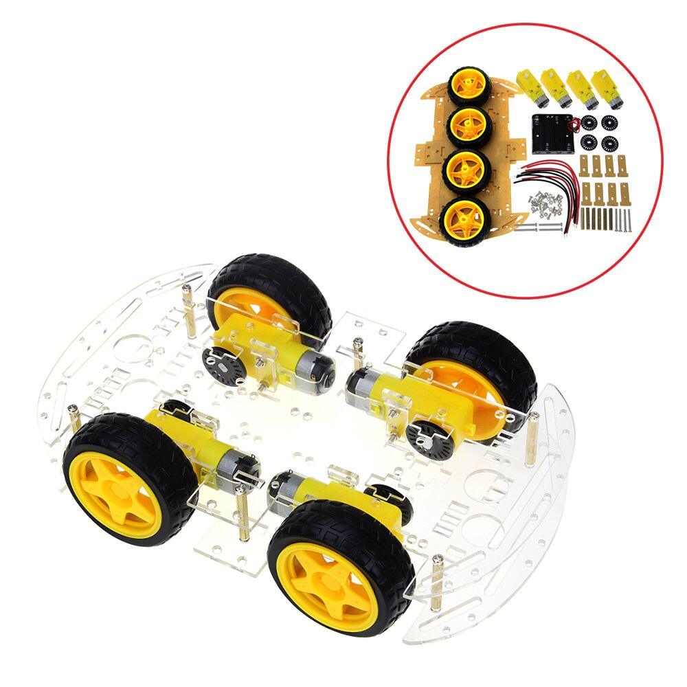 4WD Robot Chassis Code Speed Tracing Robot Kit Remote Control Car Accessories