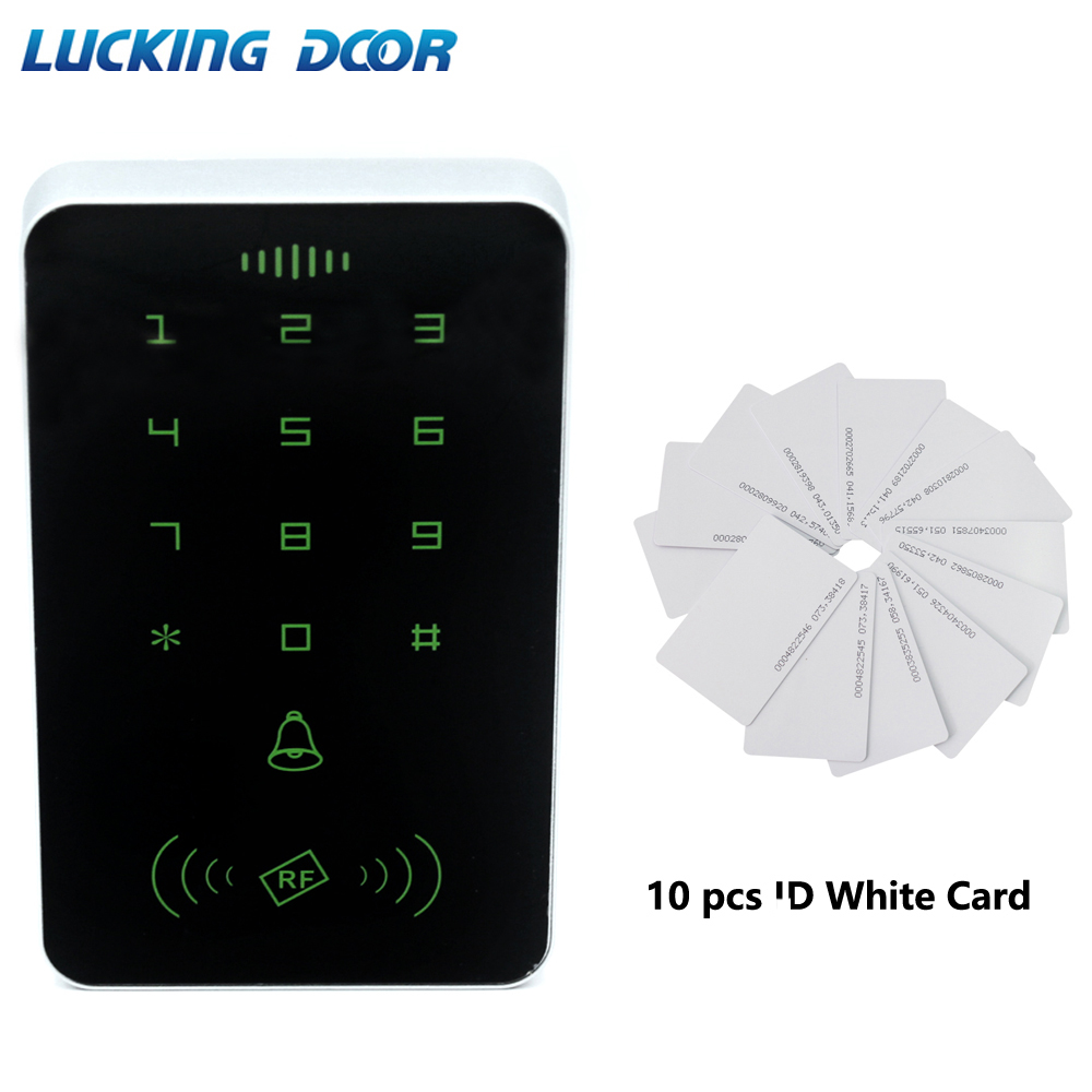 125khz RFID Proximity Card Digital Keypad Access Control System Door Lock Controller RFID/EM Keypad access card reader: AC and 10 ID cards