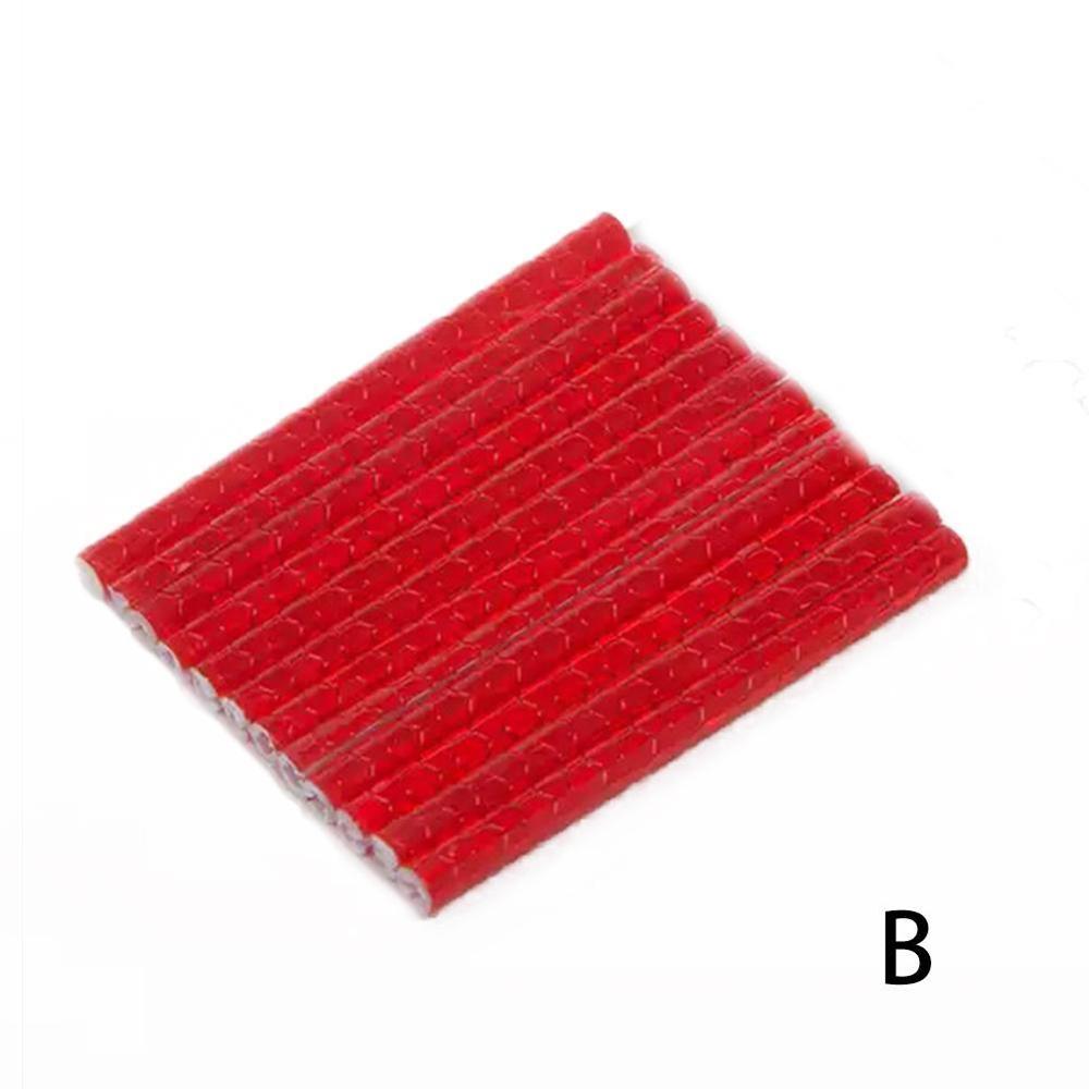 12Pcs Color Bike Wheel Rim Light Spoke Clip Safety Tube Bicycle Warning Light Reflective Strip Reflector Bike Accessories: B RED