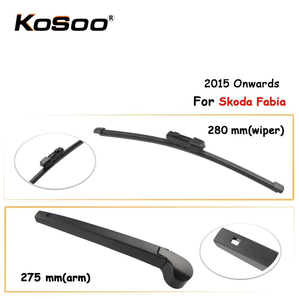 Kosoo Auto Rear Auto Wisser Voor Skoda Fabia, 280 Mm Vanaf Achterruit Ruitenwisserbladen Arm, Auto Accessoires
