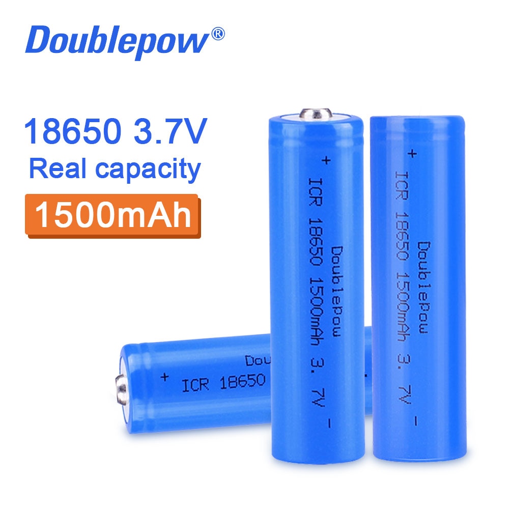 100% Originele Doublepow 18650 Batterij 3.7V 1500Mah Lithium Ion Batterij Oplaadbare Batterij Voor Zaklamp Etc