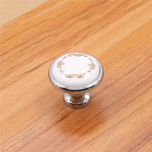 10 stks 32mm Kleurrijke Keramische ronde Kast Knoppen Deur Handgrepen Kast Lade Kast Meubels Handvat Knoppen: H