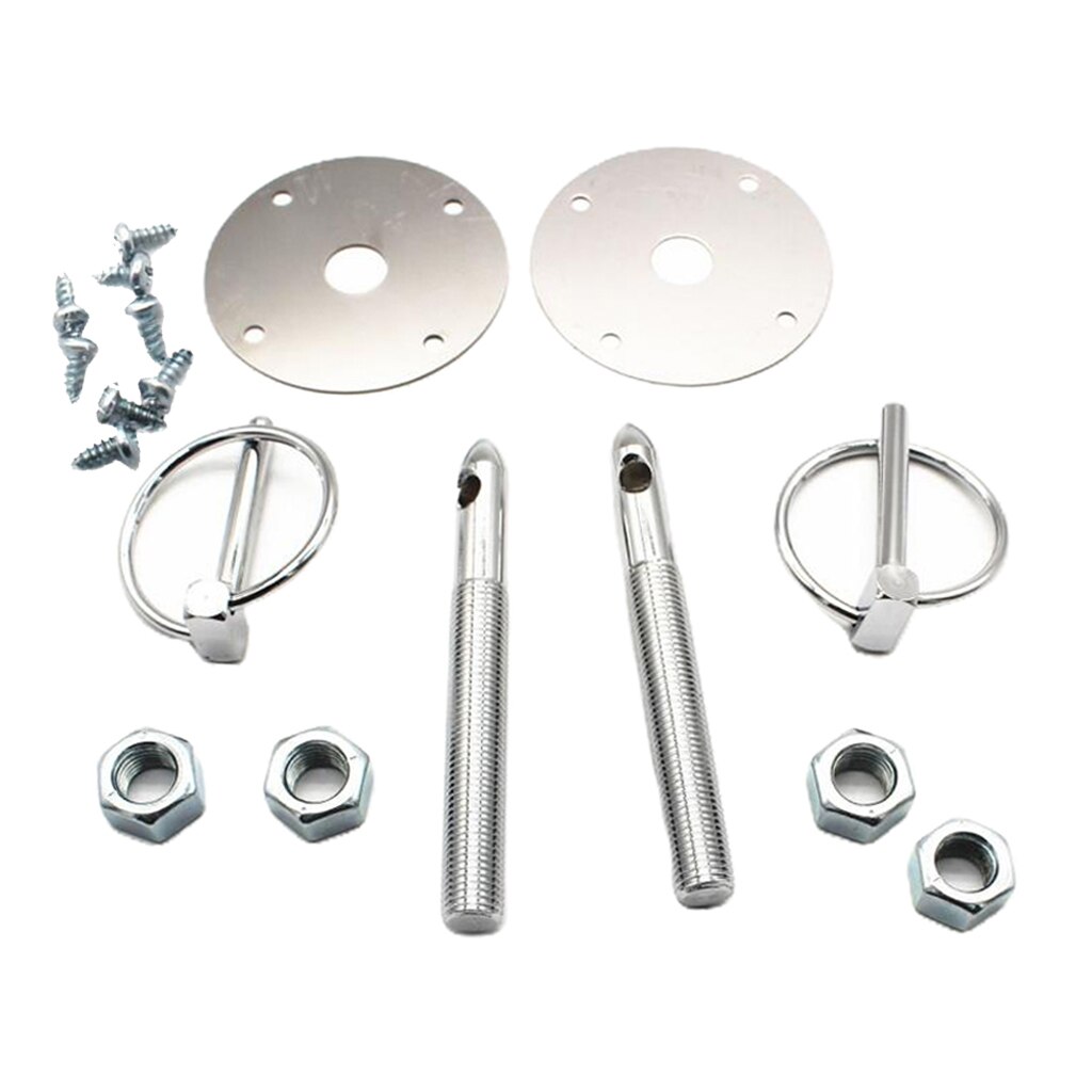 Car Engine Hood Latch Pin Set Bonnet Lock Kit Hardware For Chevy Ford