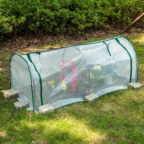 Outdoor Roof Balcony Flower Seedling Garden Pots Planters Garden Greenhouse Succulent mallow Antifreeze Insulation Cover: 130x60x50cm White