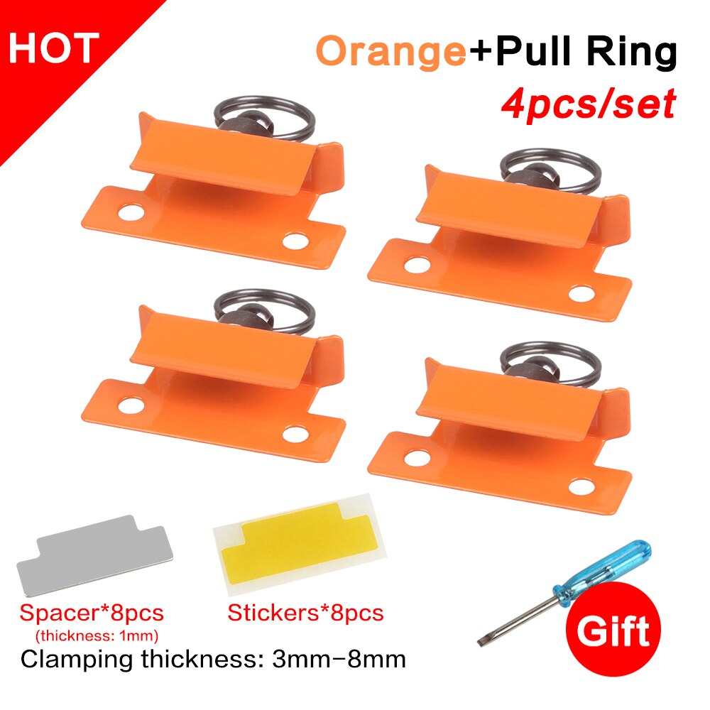 XCR3D 4 sztuk części drukarki 3D podgrzewane łóżko szklane platformy uchwyt zacisk klip płyta ze stali nierdzewnej uchwyt z kołatka Ender 3: 4pcs Orange Kit C