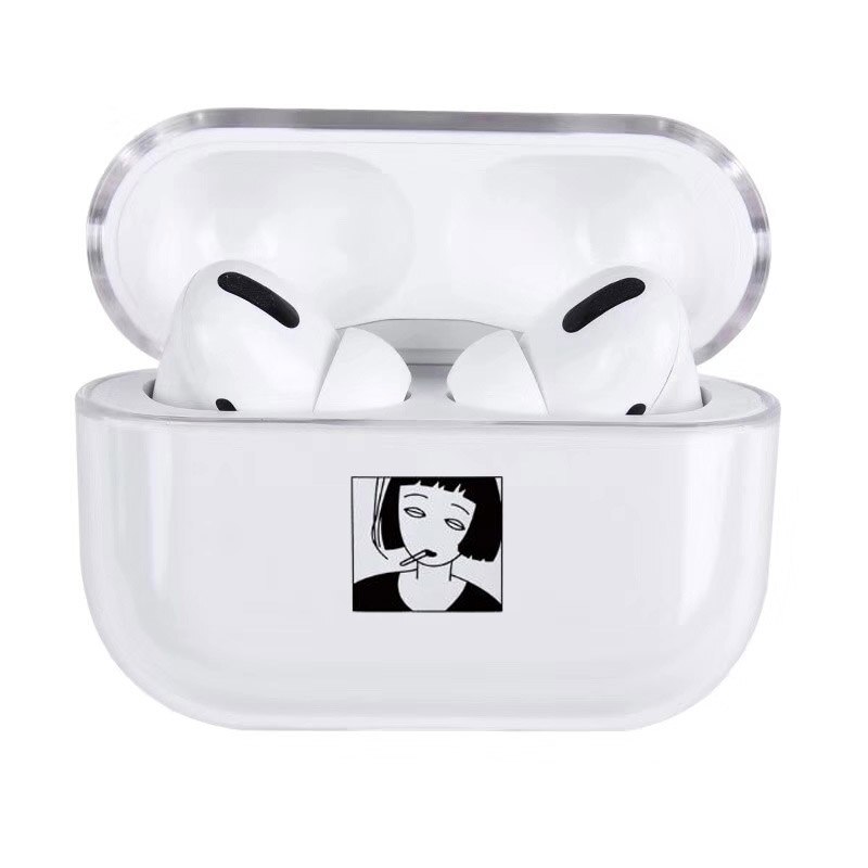 Funda rígida transparente bonita para Apple Airpods funda para auriculares con dibujos animados divertidos para Airpod Pro/2/1: For Pro -2