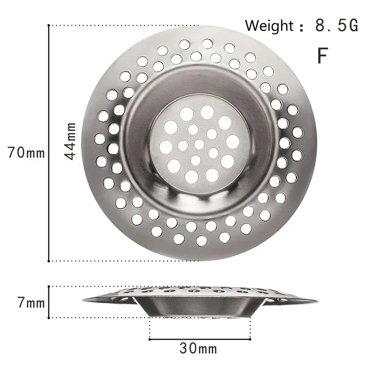 Kitchen Sink Filter Stainless Steel Mesh Sink Strainer Filter Bathroom Sink Strainer Drain Hole Filter Sewer Screen Strainers: light yellow