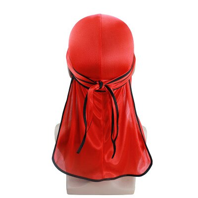 Luksus herre silkeaktig durags bandana turban lue parykker doo menn sateng durag biker hodeplagg pannebånd pirat lue hårtilbehør: 5