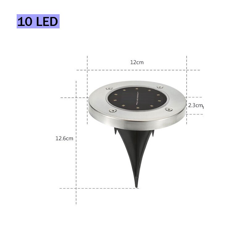 4PCS LEDNew Intelligent Light Sensing Switch Solar Stainless Steel Outdoor Waterproof Lawn Garden Floor Lamp Christma Decoration: 10LED 4PCS / white light