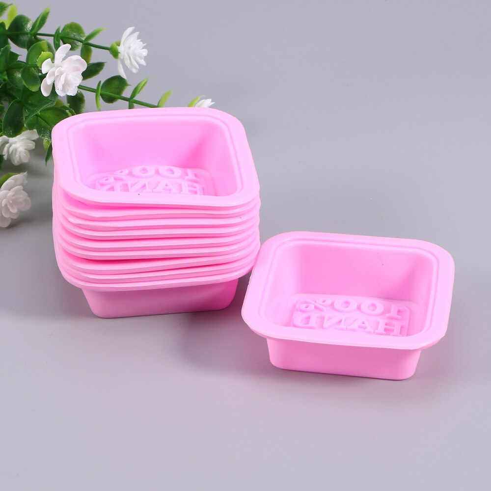 10 Pcs Zeep Loaf Siliconen Mallen Diy Tools Zeep Cake Maken Levert-Rechthoekige (Rabndom Kleur): Default Title