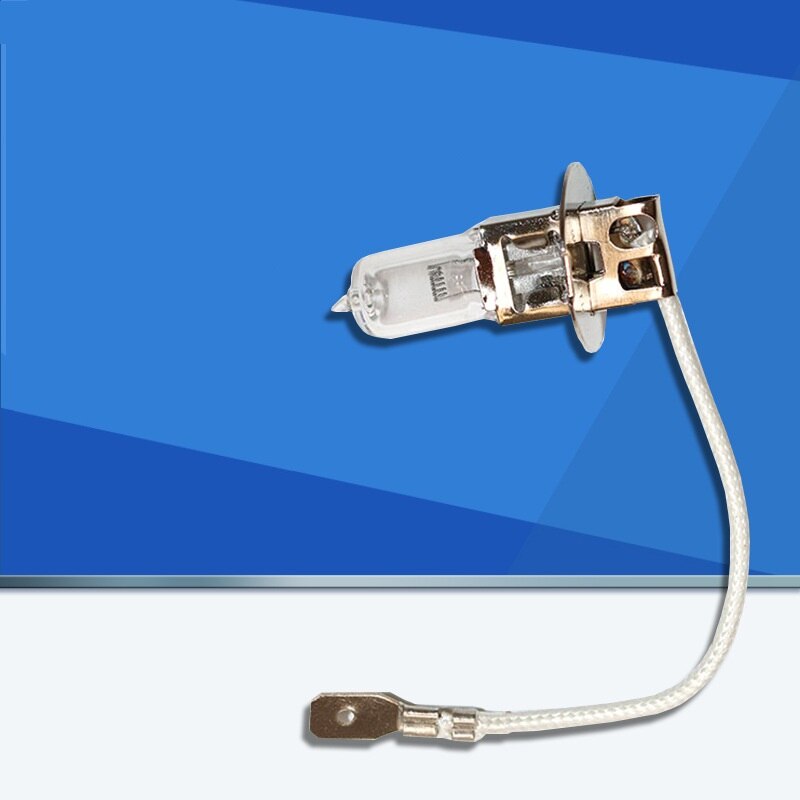 Honeyfly 5Pcs H3 Halogeen Lamp Met Draad 12V/24V Capsule Clear Crystal Licht 35W 50W 70W Warm Wit Machine Tool Lamp