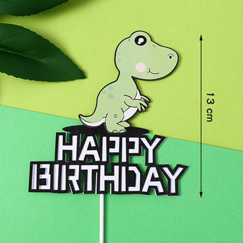 Dinosaure thème fête décoration de gâteau Jungle Safari anniversaire Party1st fête d'anniversaire garçons jurassique monde fête bébé douche décor: Kaki