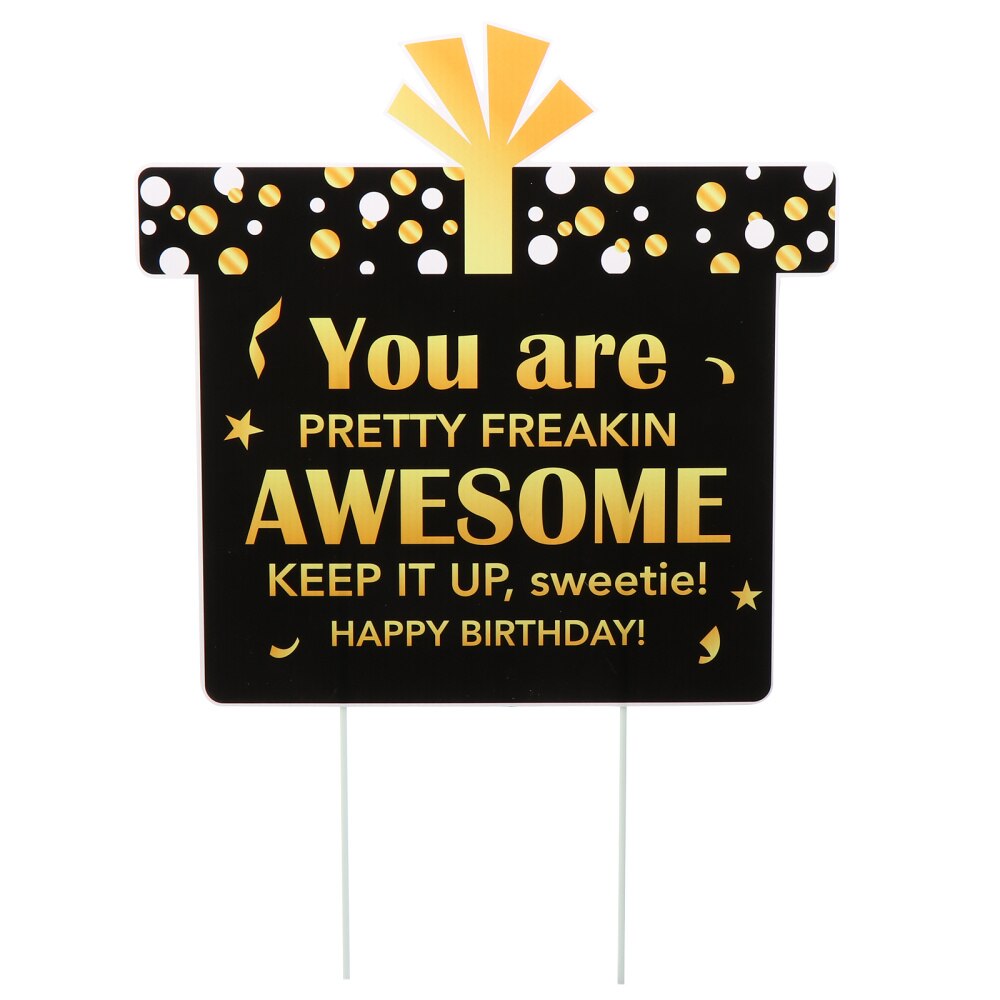 1pc Exquisite Practical Lawn Sign Yard Sign for Birthday Garden Home: Gift box