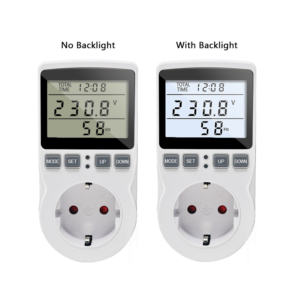 AC Power Energy Meter Digital Wattmeter KWh Watt Volt Amp Time electricity Cost Power Factor Monitor Socket Analyzer 220V EU