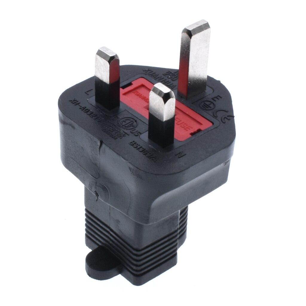 UK to NEMA 5-15R AC Conversion plug, BS-1363 TO NEMA 5-15R,13A/250V,With fuse Fused portable Plug Adapter