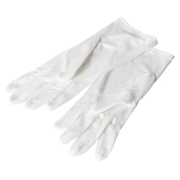 Gants en soie tricotée pour femmes, pure soie de mûrier: White